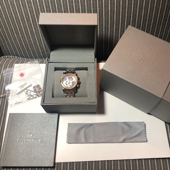 Michele Accessories - Michele Two-Tone Sport Sail Watch w/ Diamonds
